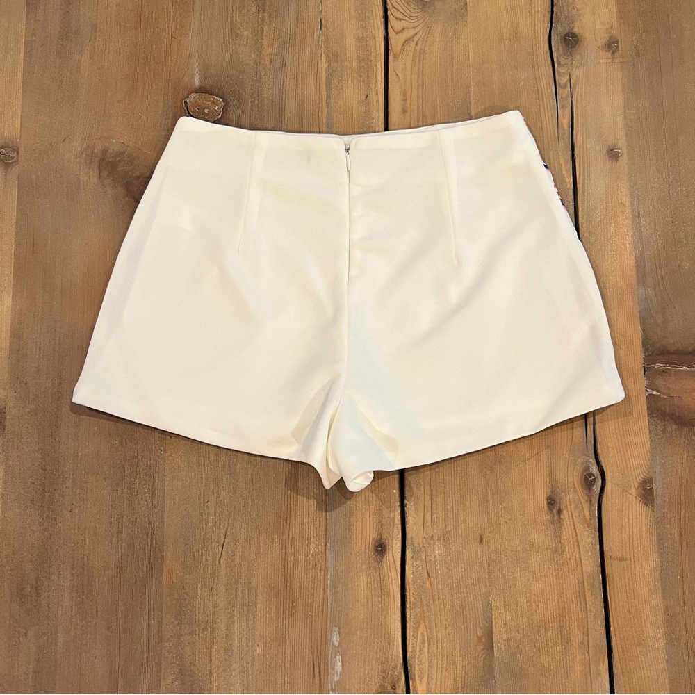 Lulus Rhythm is Gonna Get You Embroidered White Shorts - Picture 4 of 4